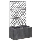 Vidaxl Latwerkplantenbak raised with pots 58x30x107 cm Rattan black