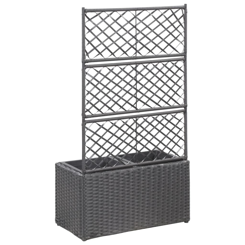 Vidaxl Latwerkplitterbecher goufe mat Pots 58x3x10 cm Rattan schwaarz gesammelt