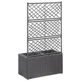 Vidaxl Latwerkplantenbak raised with pots 58x30x107 cm Rattan black