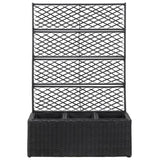 Vidaxl latwerkplantenbak élevé avec des pots 83x30x130 cm noir