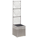 Vidaxl Latwerkplantenbak raised with 1 pot 30x30x107 cm rattan gray