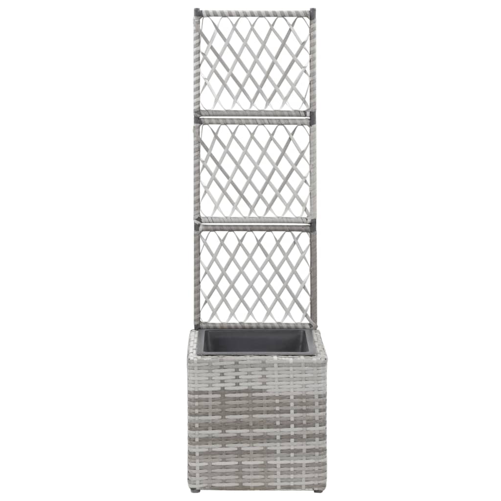 Vidaxl Latwerkplantenbak raised with 1 pot 30x30x107 cm rattan gray