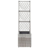 Vidaxl Latwerkplantenbak hevet med 1 potte 30x30x107 cm Rattan Grey