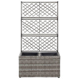 Vidaxl latwerkplantenbak criado con macetas 58x30x107 cm rattan gris