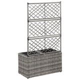 Vidaxl Latwerkplantenbak mit Töpfen 58x30x107 cm Rattan Grey