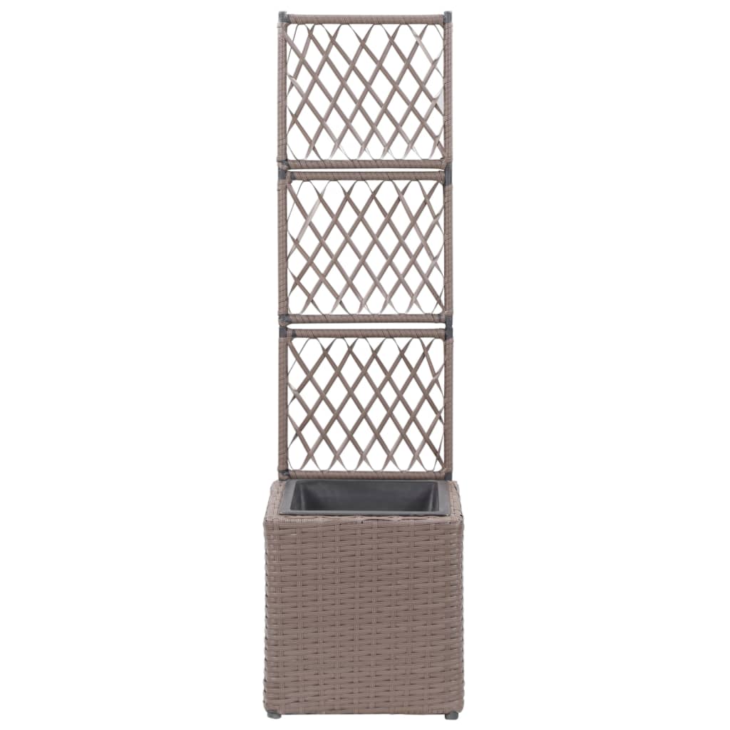 Vidaxl Latwerkplantenbak raised with 1 pot 30x30x107 cm Rattan Brown