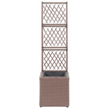 Vidaxl Latwerkplantenbak zvednutý s 1 pot 30x30x107 cm Rattan Brown