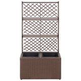 Vidaxl latwerkplantenbak criado con macetas 58x30x107 cm rattan marrón