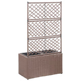 Vidaxl Latwerkplantenbak hevet med potter 58x30x107 cm Rattan Brown