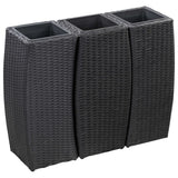 Vidaxl Planters raised 3 st poly rattan black