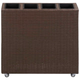 Vidaxl Planter hevet av 4 potter 80x22x79 cm Poly Rattan Brown