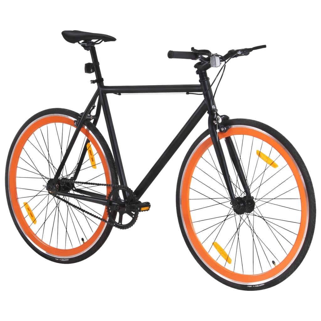 Vidaxl -Fahrrad mit festem Gang 700 C 51 cm schwarz und orange