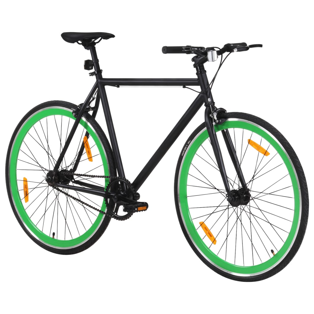 Vidaxl bicycle with fixed gear 700 C 55 cm Black and green