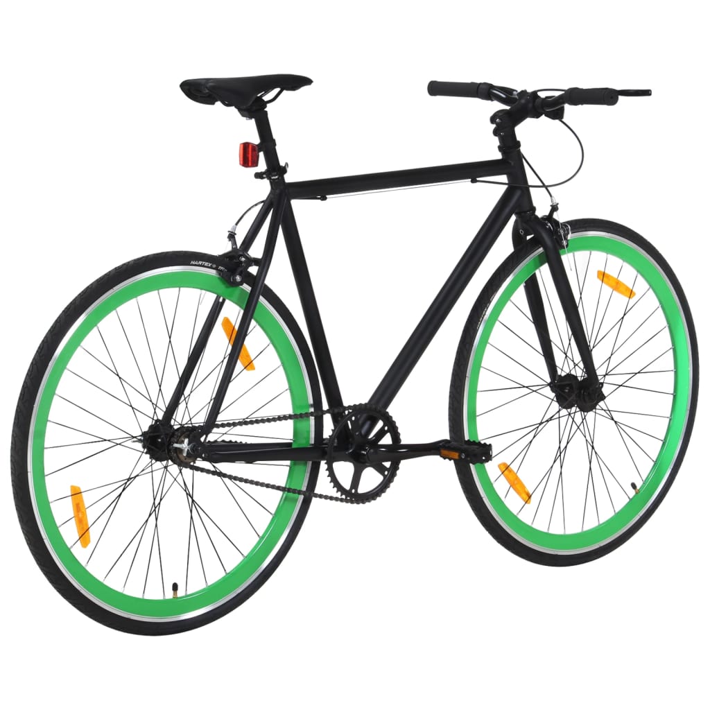 Bicicleta Vidaxl con engranaje fijo 700 C 55 cm negro y verde