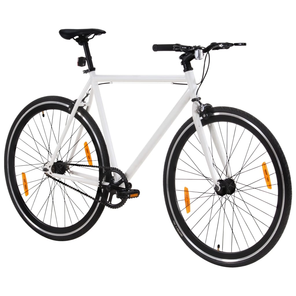 Vidaxl Bicycle con marcia fissa 700 C 55 cm bianco e nero