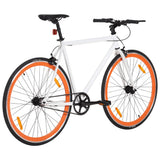 Vidaxl Bicycle avec un engrenage fixe 700 C 59 cm blanc et orange