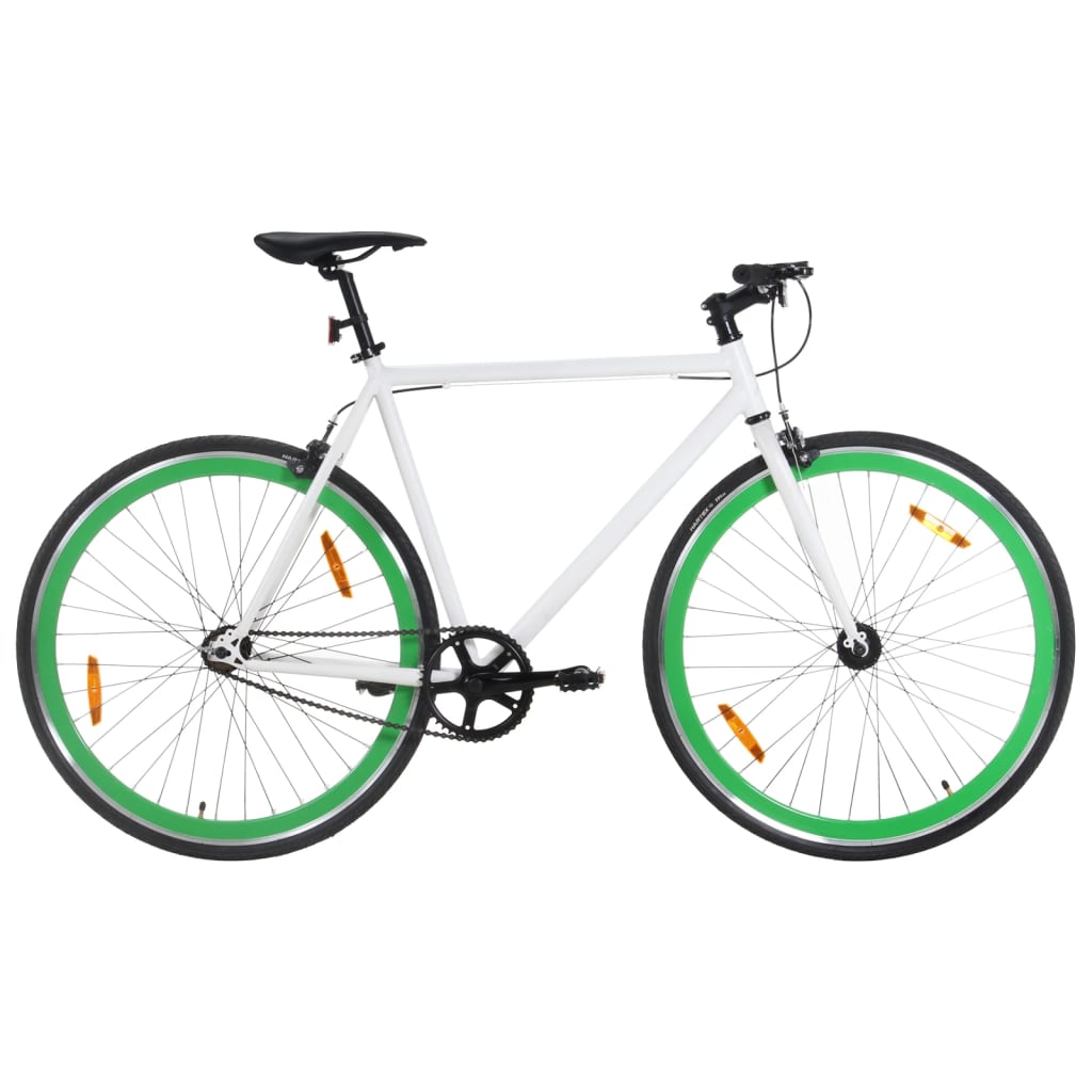 Vidaxl Bicycle avec un engrenage fixe 700 C 51 cm blanc et vert