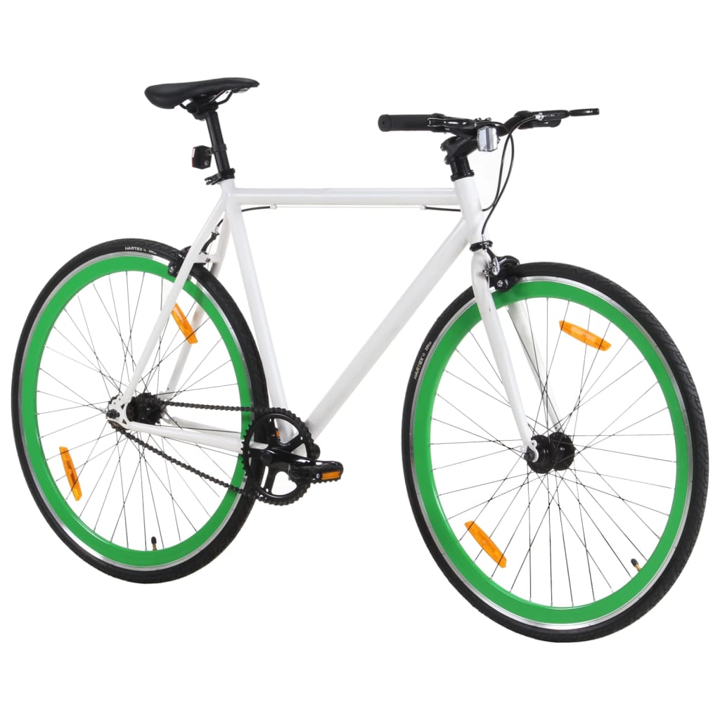 Vidaxl Bicycle s pevným zařízením 700 C 51 cm bílá a zelená