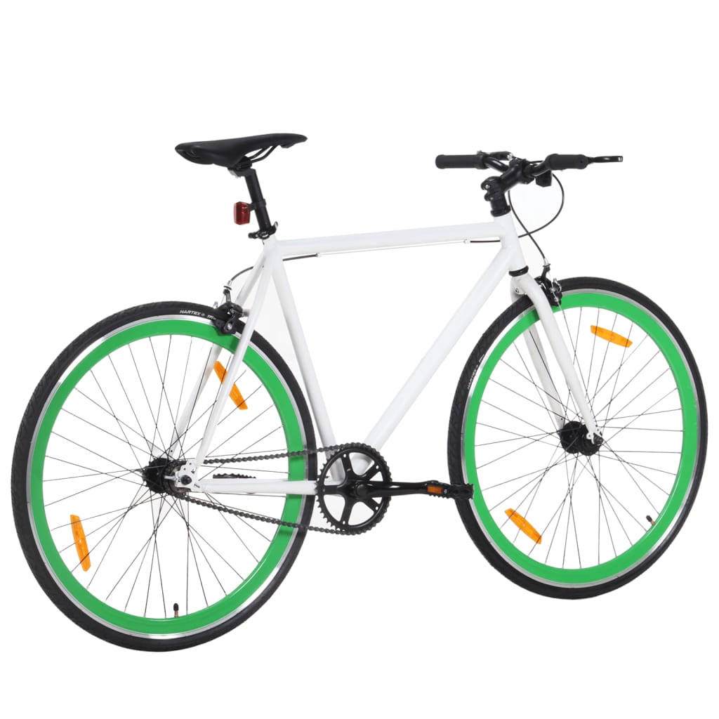 Vidaxl Bicycle avec un engrenage fixe 700 C 51 cm blanc et vert