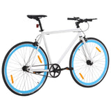 Bicicleta Vidaxl con engranaje fijo 700 C 51 cm blanco y azul