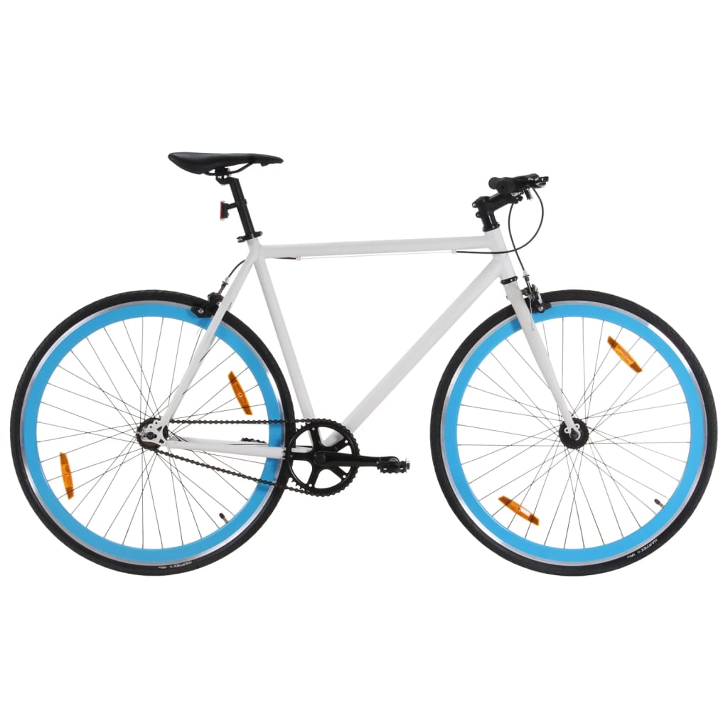 Vidaxl bicycle with fixed gear 700 C 59 cm white and blue