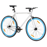 Vidaxl bicycle with fixed gear 700 C 59 cm white and blue