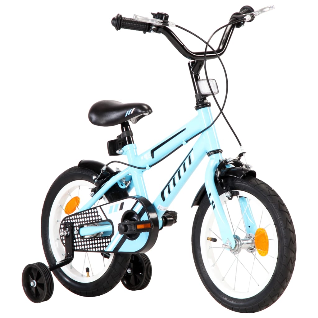 Vidaxl Bike pour enfants 14 pouces noirs et bleus