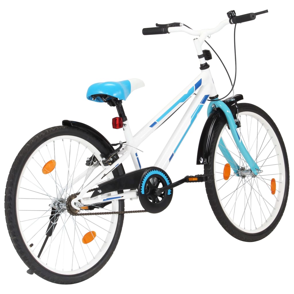 Vidaxl Bike per bambini da 24 pollici blu e bianco