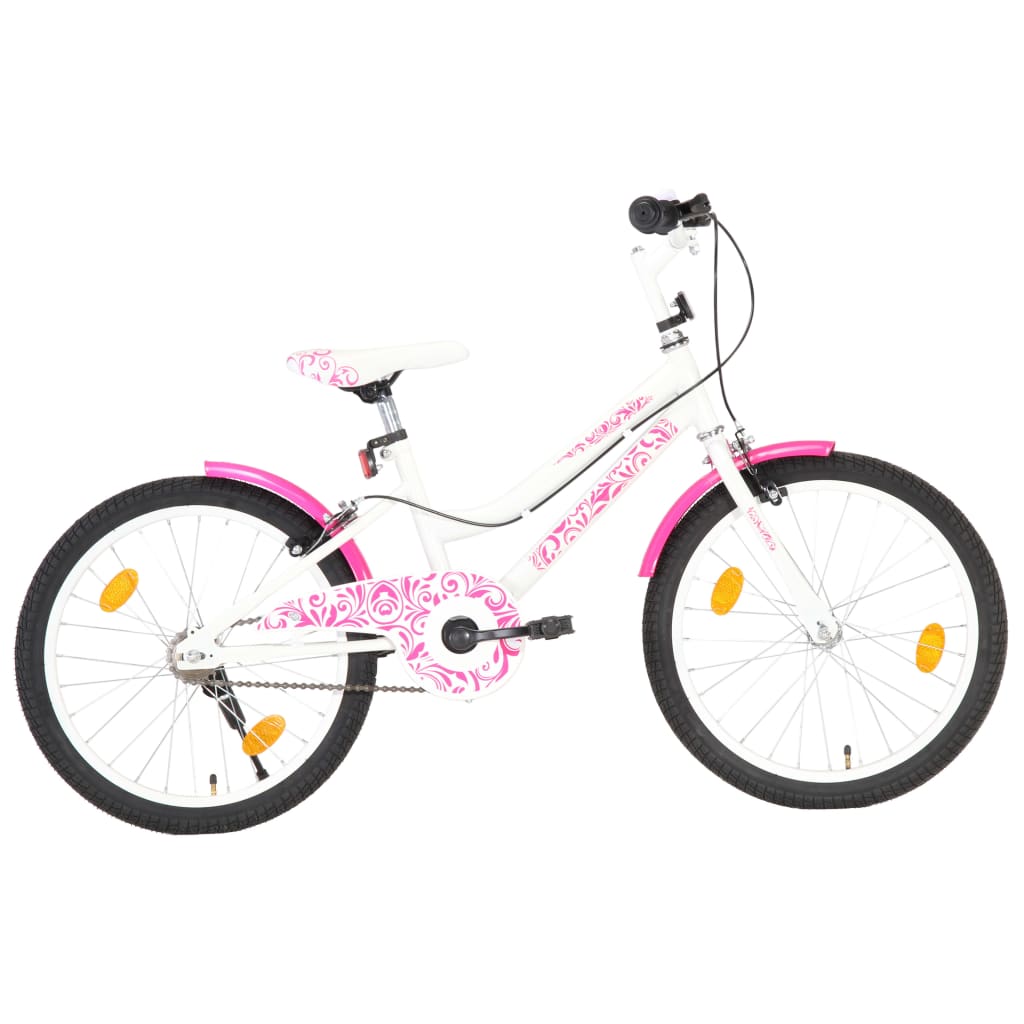 Vidaxl Bike per bambini da 20 pollici rosa e bianco