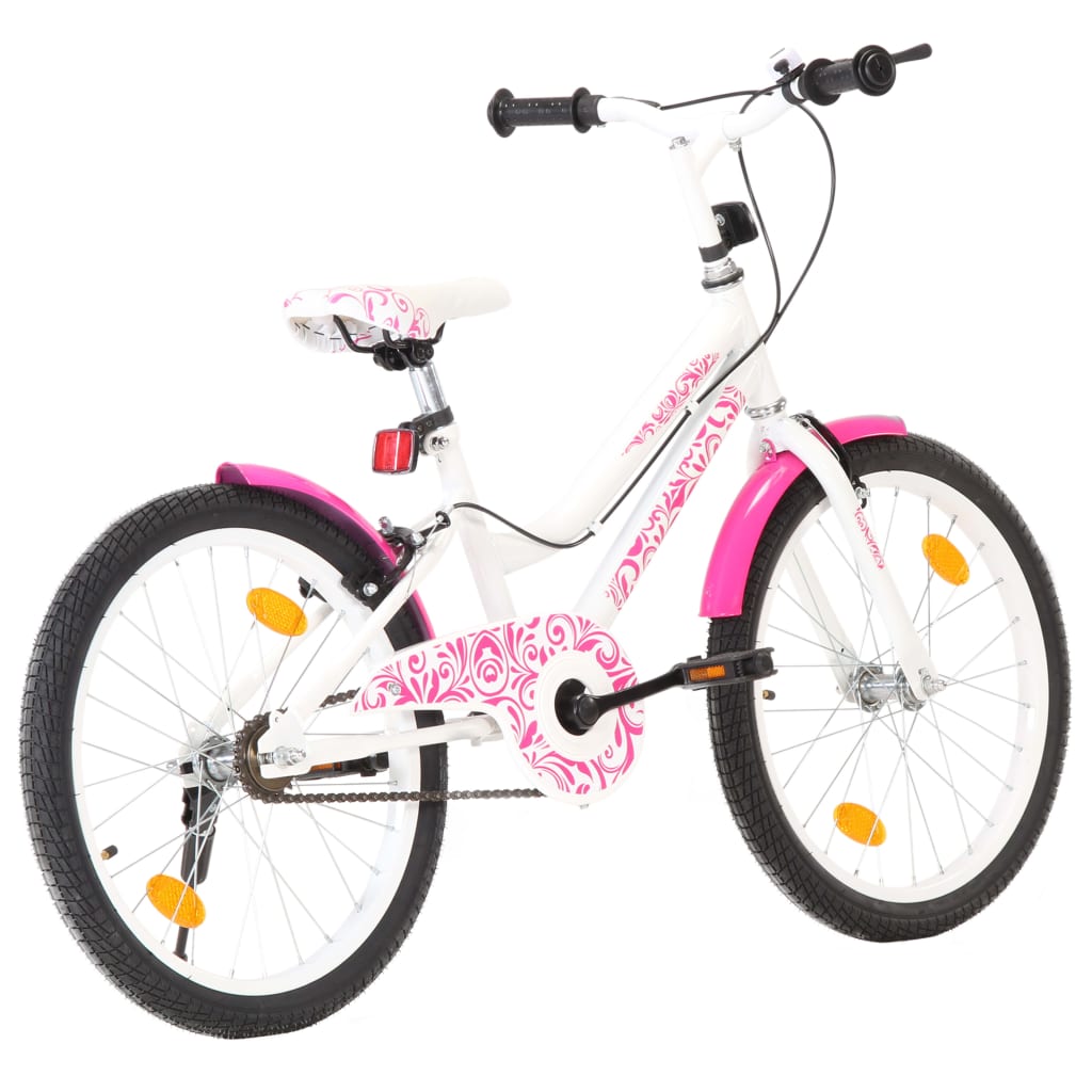 Bidaxl barncykel 20 tum rosa och vit