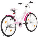 Vidaxl bicicleta para niños de 24 pulgadas rosa y blanca