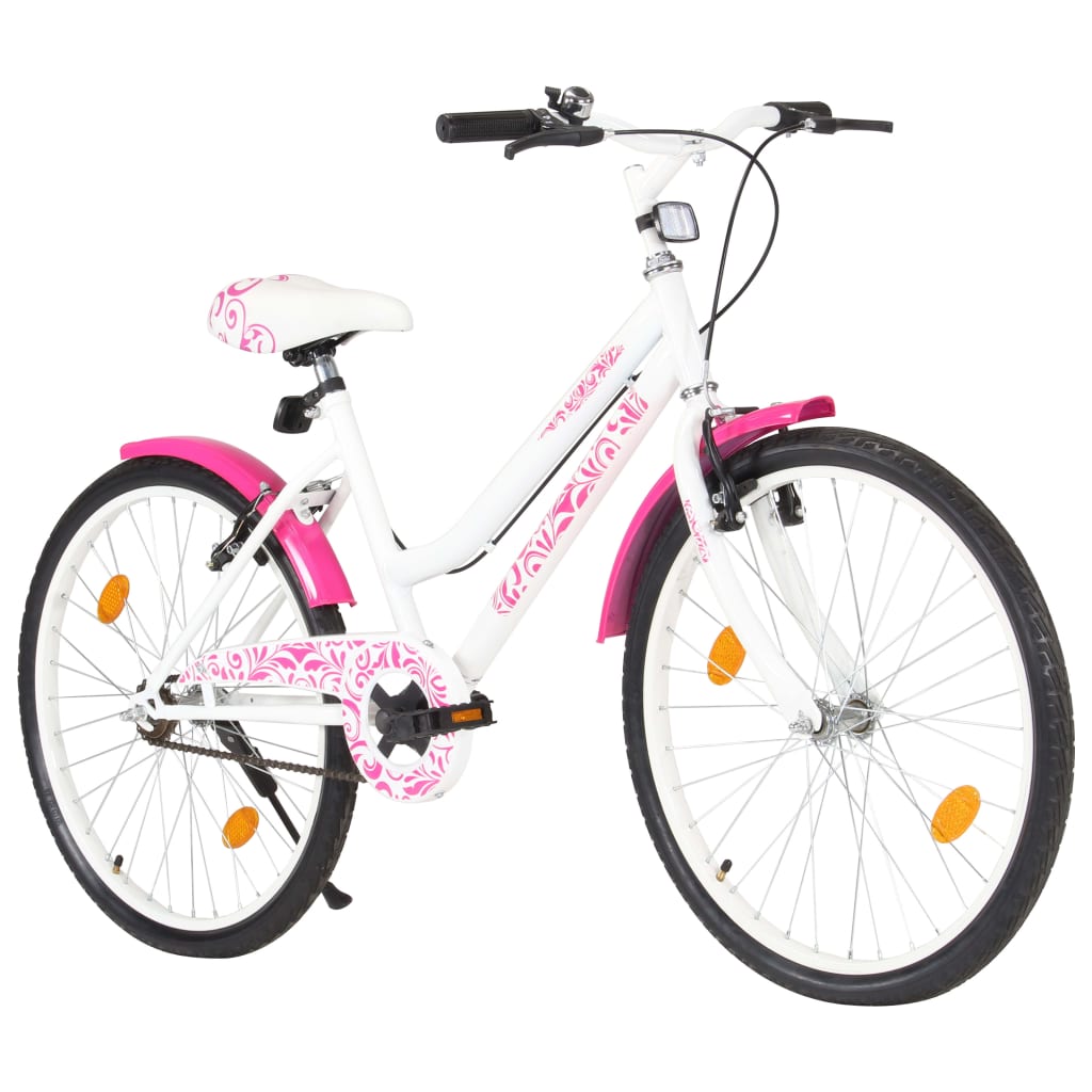 Vidaxl Children's bike 24 inch pink and white