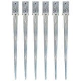 Vidaxl ground pins 6 pcs 7x7x90 cm galvanized steel silver colored