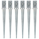 Vidaxx piquets de sol 6 pcs 8x8x76 cm acier galvanisé couleur argent