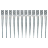 Vidaxx piquets de sol 12 pcs 8x8x76 cm acier galvanisé couleur argent