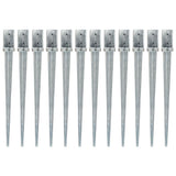 Vidaxl Ground pins 12 pcs 8x8x91 cm galvanized steel silver colored