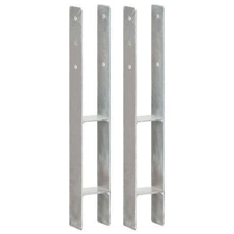 Vidaxl Ground ancrages 2 pcs 8x6x60 cm en acier galvanisé en acier de couleur