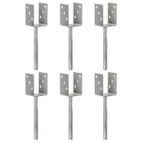 Vidaxl Ground ancrages 6 pcs 7x6x30 cm en acier galvanisé en argent coloré
