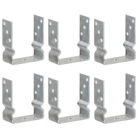Vidaxl Ground ancrages 6 pcs 12x6x15 cm en acier galvanisé en acier de couleur