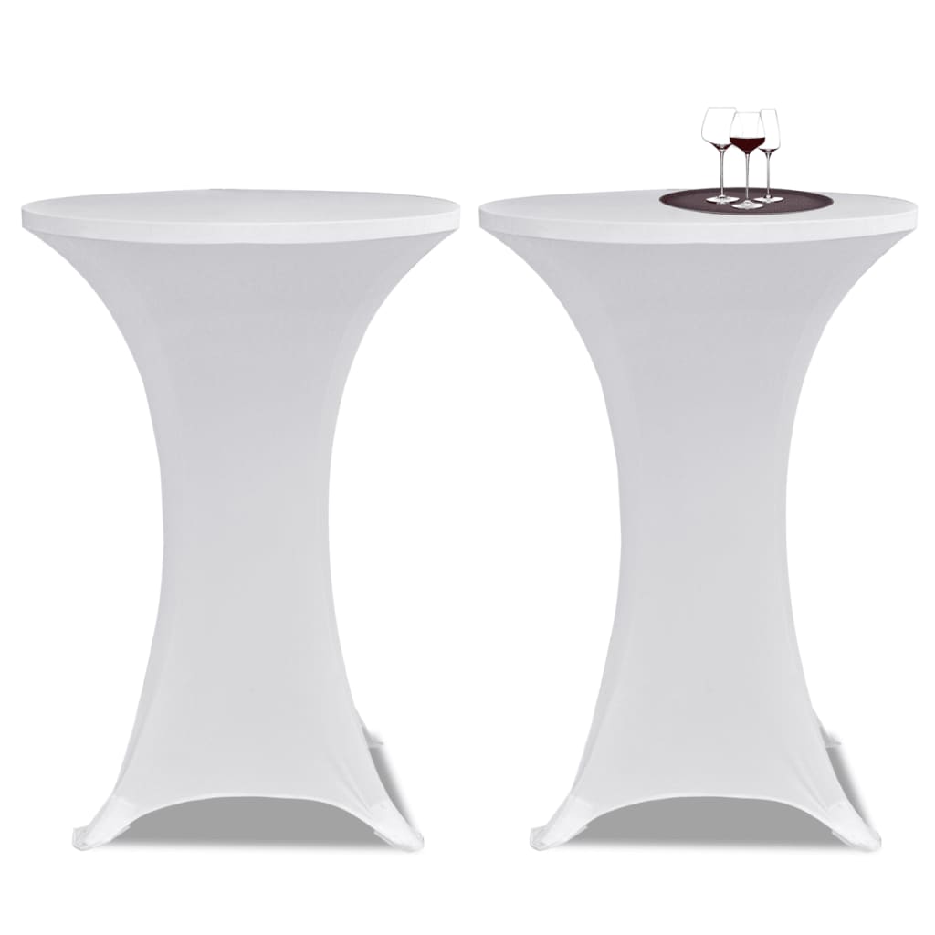 Vidaxl Cubierta de mesa de pie 4 st estiramiento Ø70 cm blanco