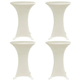VidaXL Housse de table haute 4 pcs extensible Ø70 cm crème