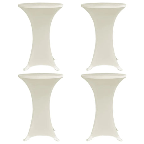 VidaXL Housse de table haute 4 pcs extensible Ø70 cm crème