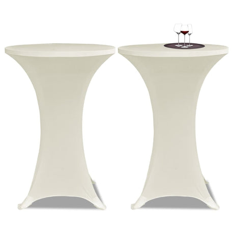 VidaXL Housse de table haute 4 pcs extensible Ø70 cm crème