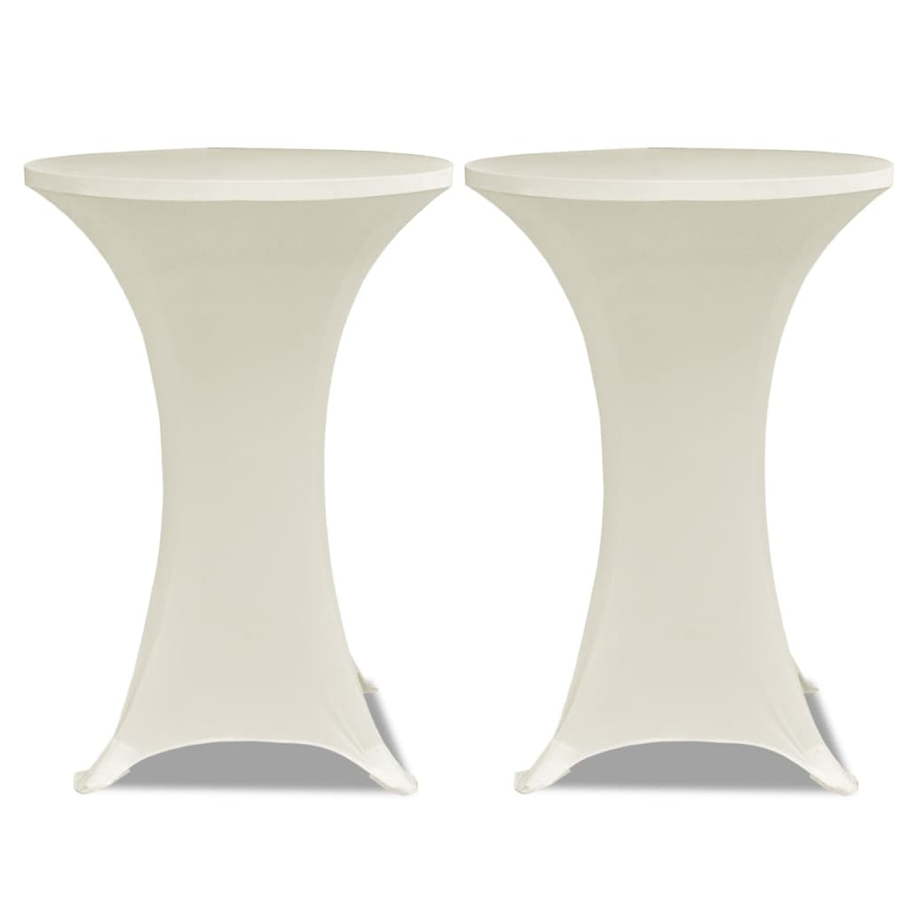 VidaXL Housse de table haute 4 pcs extensible Ø70 cm crème