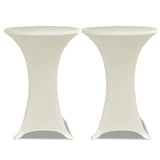 VidaXL Housse de table haute 4 pcs extensible Ø70 cm crème