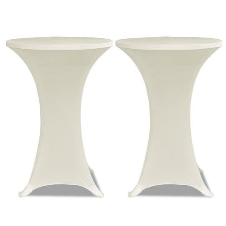 VidaXL Housse de table haute 4 pcs extensible Ø70 cm crème