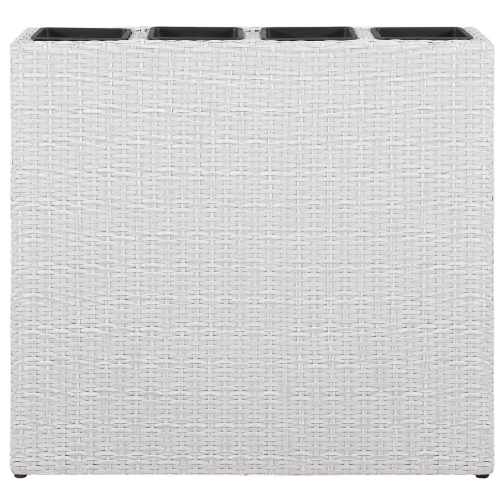 Pudełko planowania vidaxl z 4 doniczkami 2 St Poly rattan White