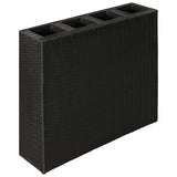 Planteur vidaxl élevé avec 4 pots 2 pcs poly rattan noir