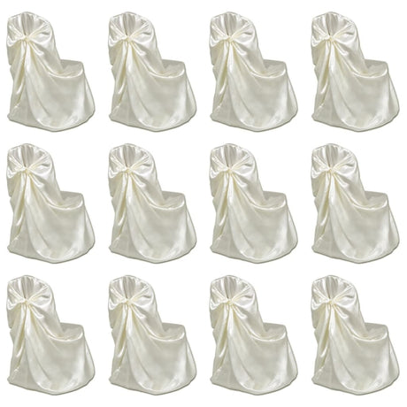 VidaXL housse de chaise pour mariage 12 pcs crème