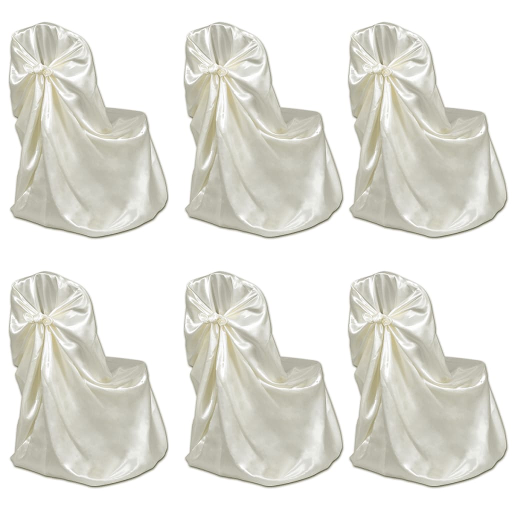 Couverture de chaise Vidaxl pour le mariage 12 St Crème